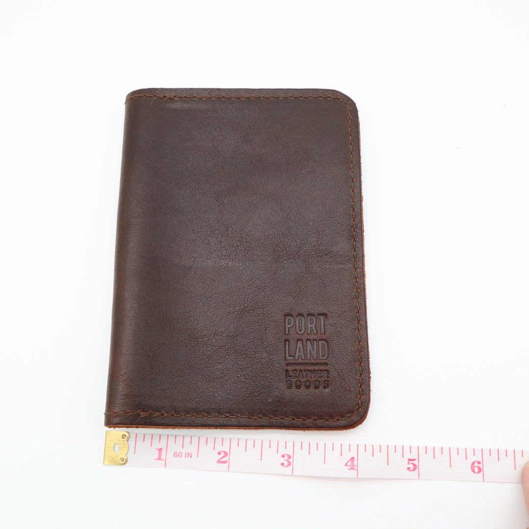 Portland Leather Goods Modern Passport Case Travel Document Holder Brown Leather