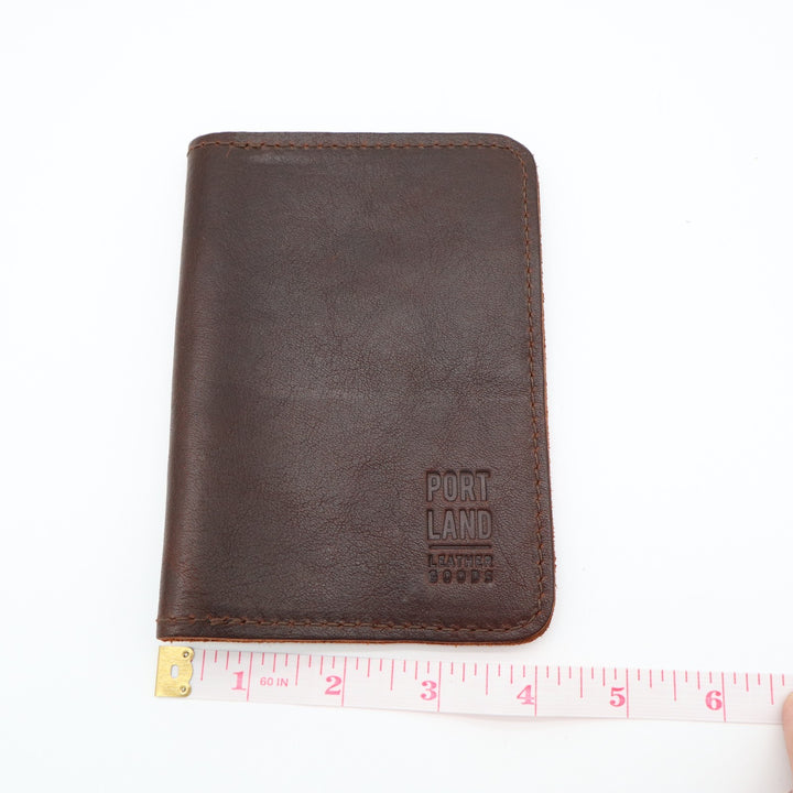 Portland Leather Goods Modern Passport Case Travel Document Holder Brown Leather