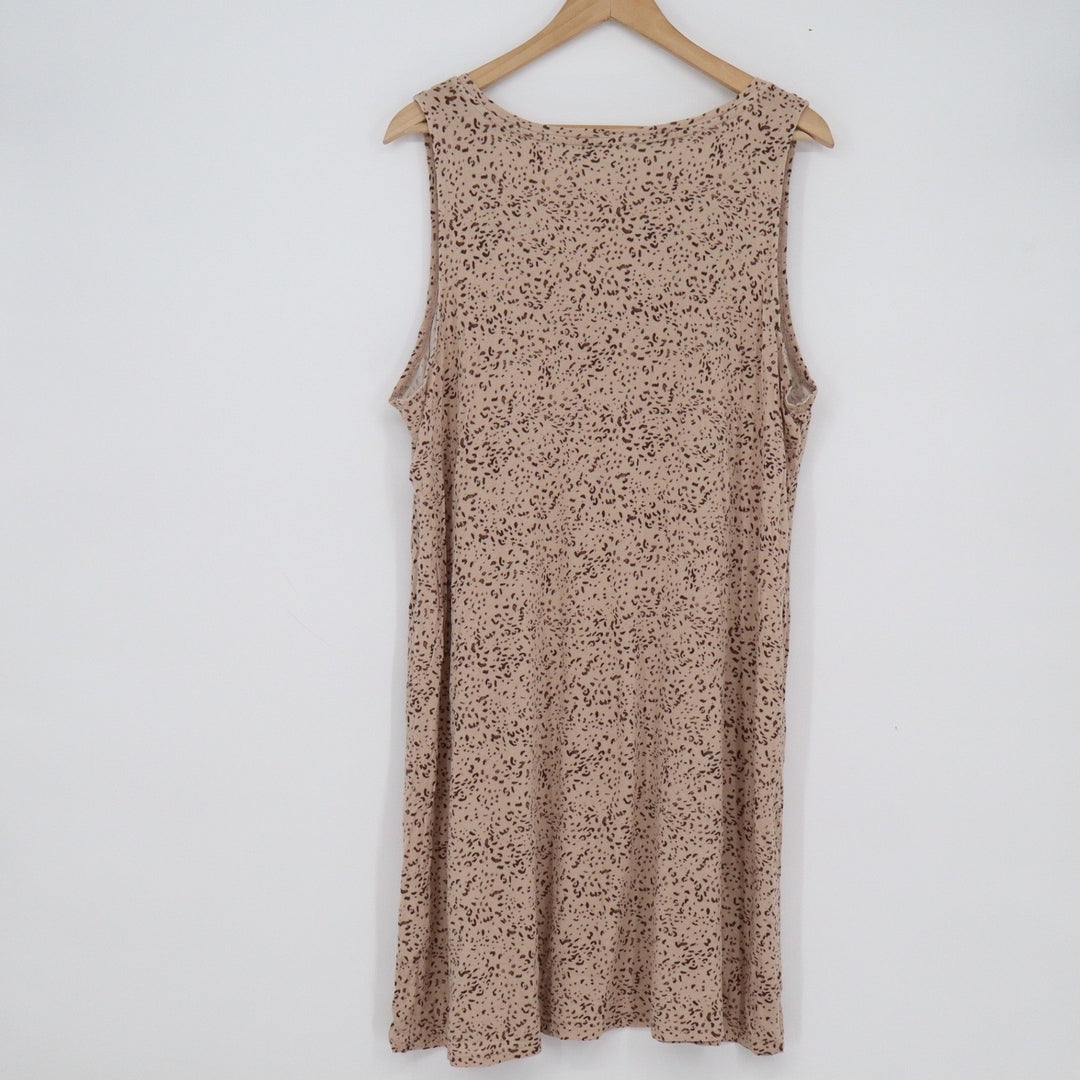 Alfani Intimates Womens XXL Tan Brown Animal Print Sleeveless Lounge Dress