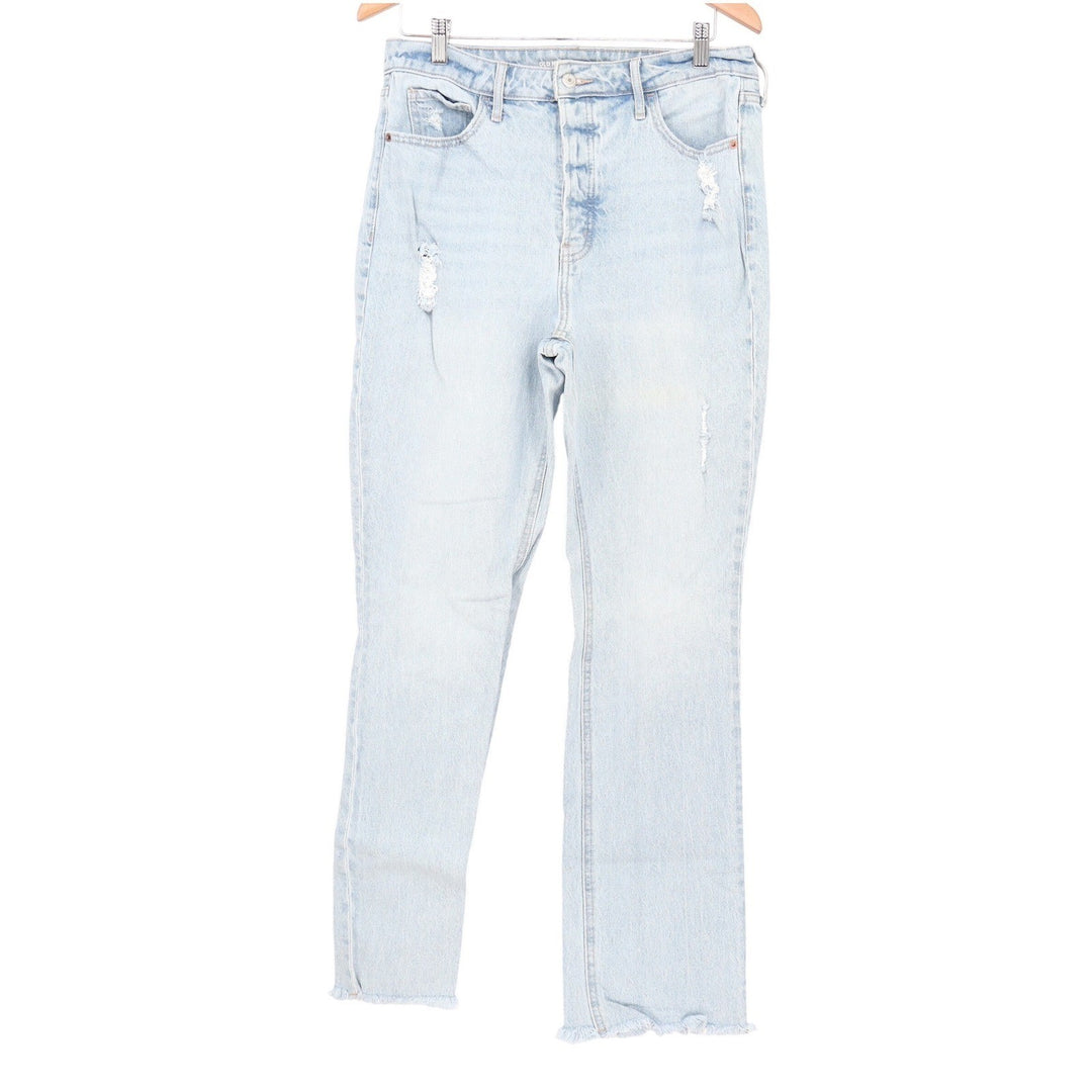 Old Navy Extra High-Rise Kicker Boot-Cut Jeans Light Wash Distressed Size 12