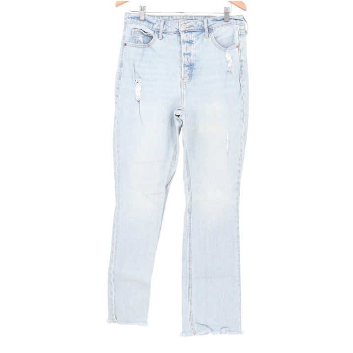 Old Navy Extra High-Rise Kicker Boot-Cut Jeans Light Wash Distressed Size 12