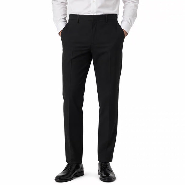 Perry Ellis Portfolio Mens Slim Fit Black Dress Pants Trousers 33x32