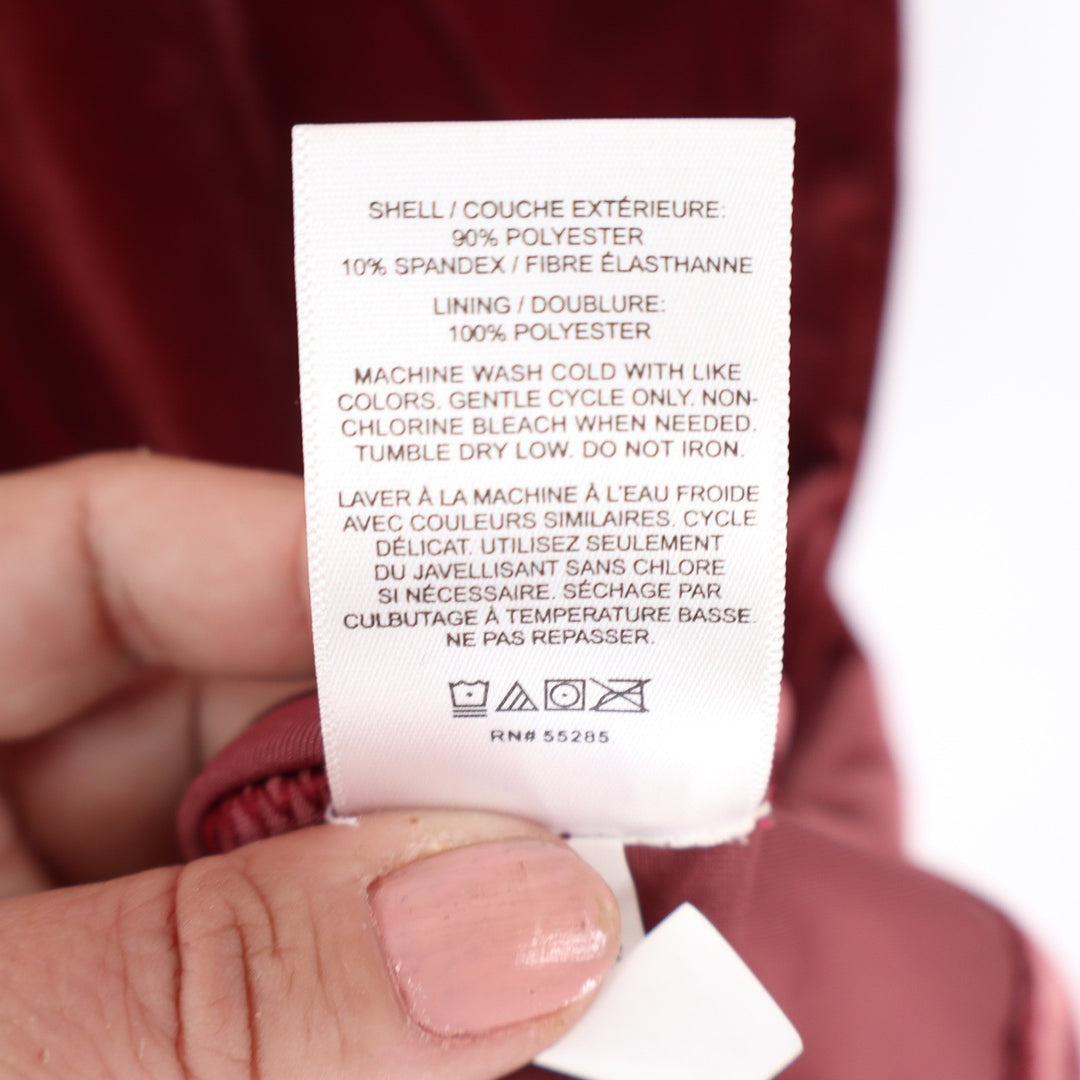 Express Womens Burgundy Velvet Strapless Cowl Neck Jumpsuit Size 12 Party