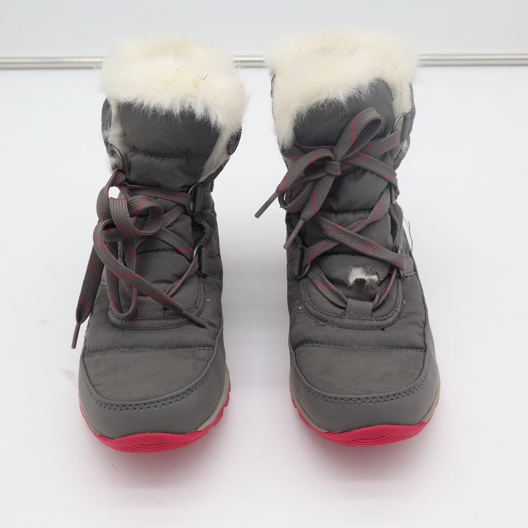 Sorel Whitney Short Lace Grey Pink Waterproof Winter Snow Boots Womens 6.5