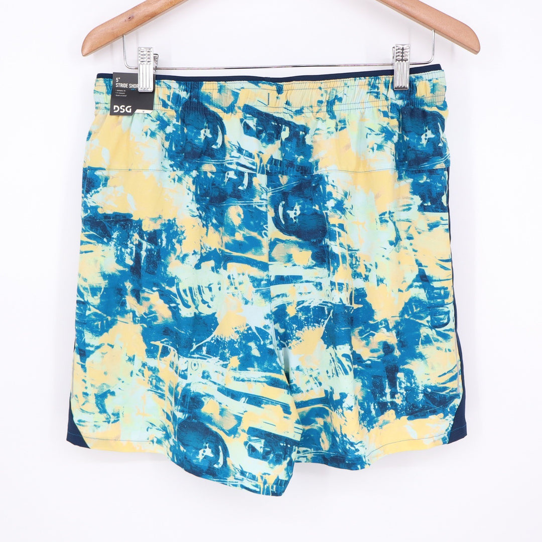 DSG Mens 5" Stride Short Chaos Blue Gleam Abstract Print Athletic M