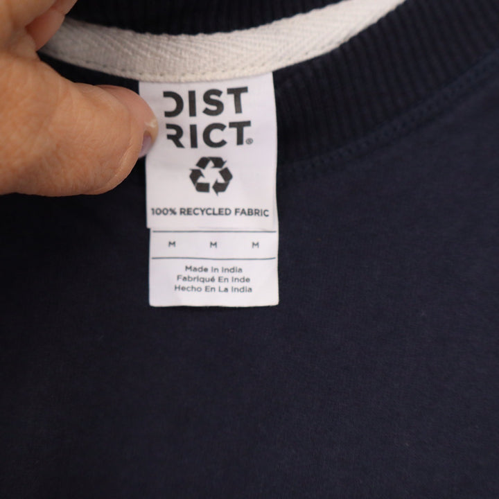 District Re-Tee Navy Blue Recycled Cotton Blend Crewneck Sweatshirt Mens Size M