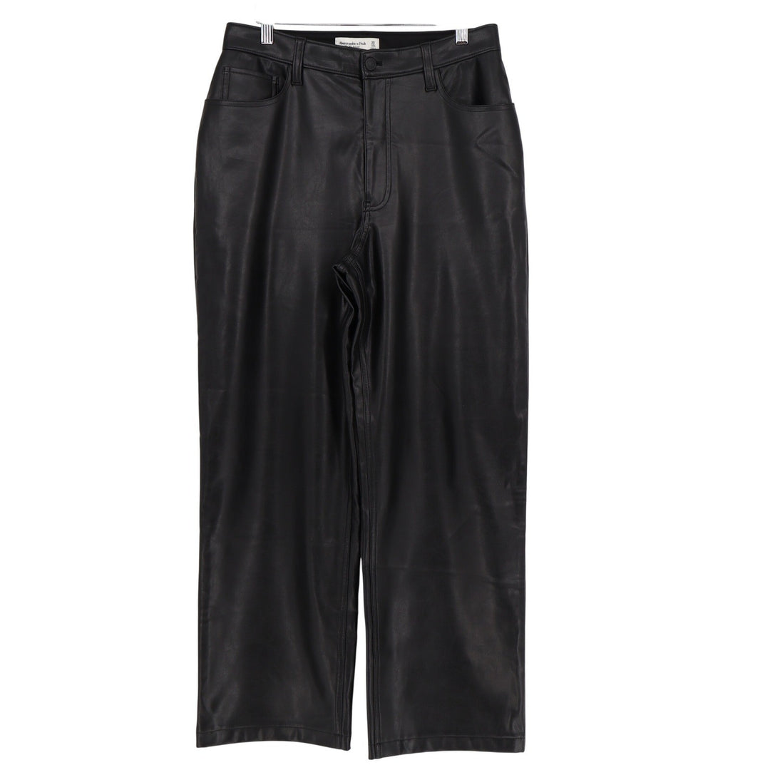 Abercrombie & Fitch Curve Love 90s Relaxed High Rise Vegan Leather Pants 30