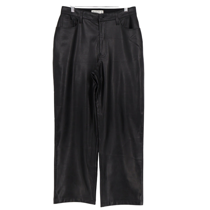 Abercrombie & Fitch Curve Love 90s Relaxed High Rise Vegan Leather Pants 30