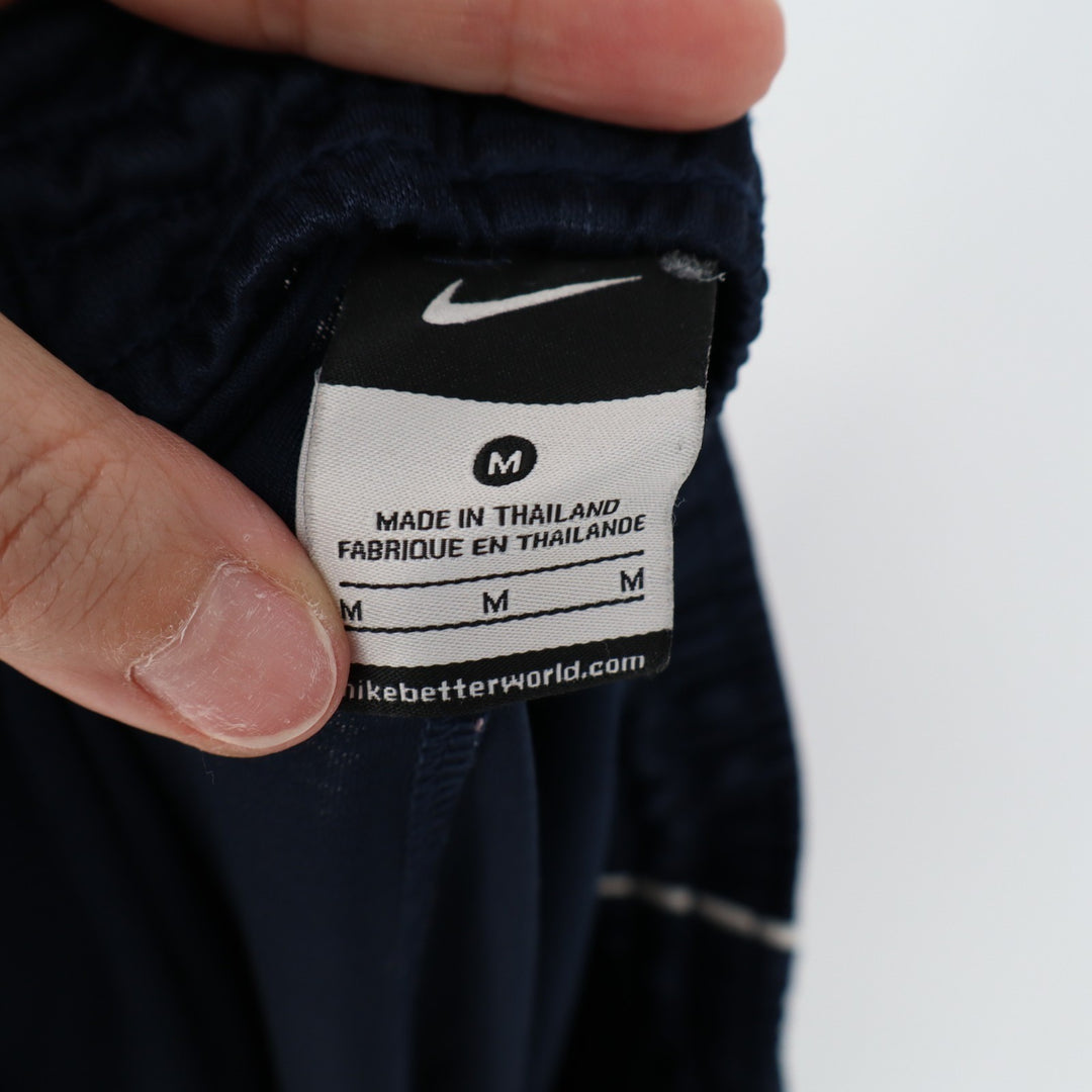 Nike Basketball Shorts Mens Medium Navy Blue Embroidered Swoosh Logo Athletic