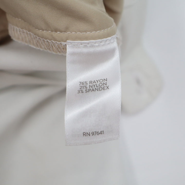 J. Jill Wearever Collection Refined Woven Trousers Womens 12 Beige Rayon Stretch