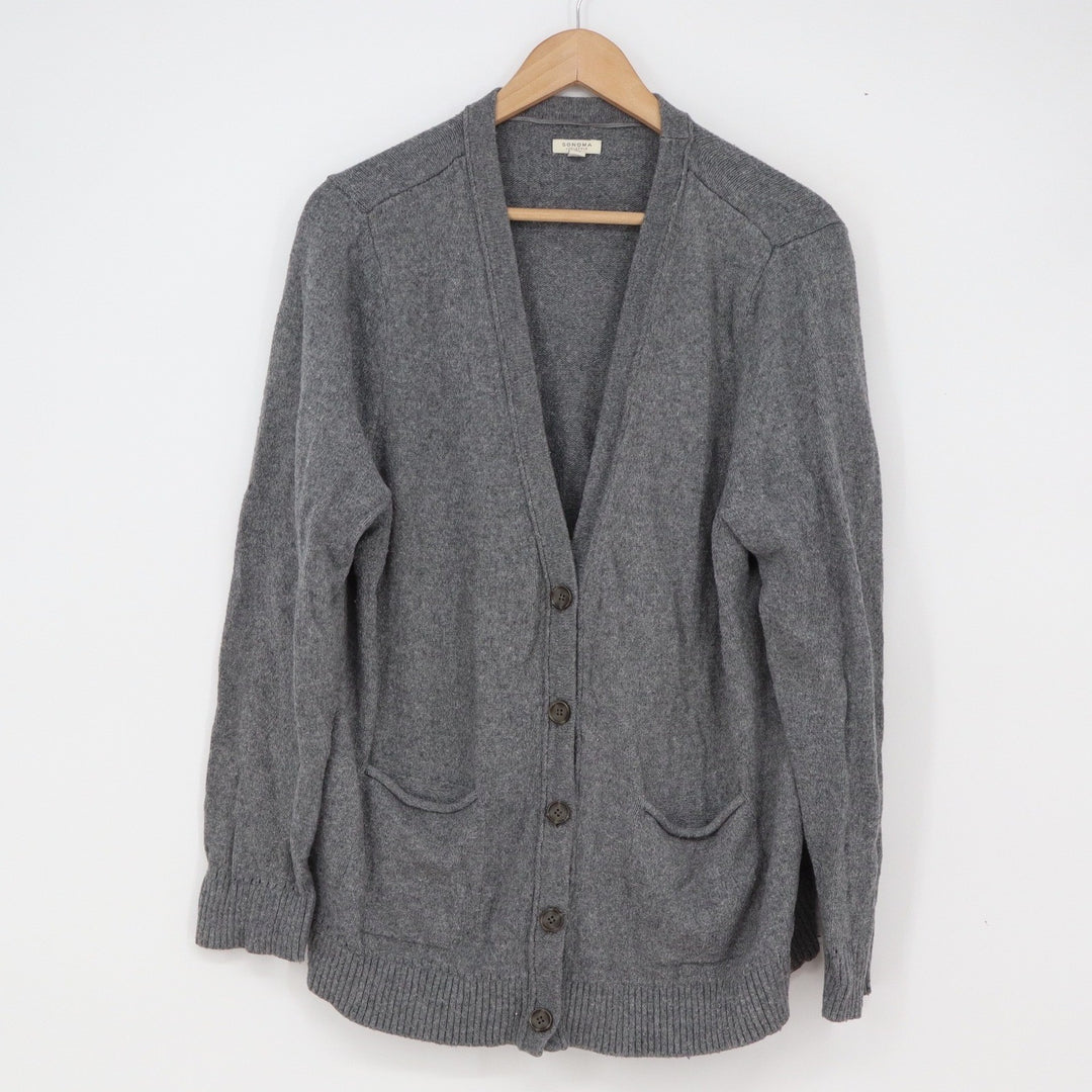 Sonoma Cardigan Womens XL Goods For Life Gray Button-Down Pockets Excellent
