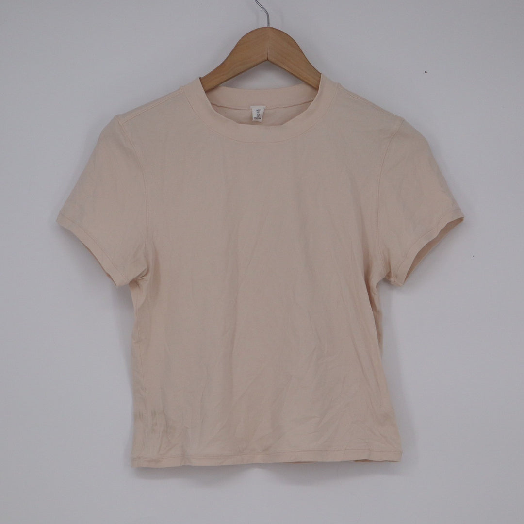Target Women Peach Pink Short Sleeve Crewneck T-Shirt Size S