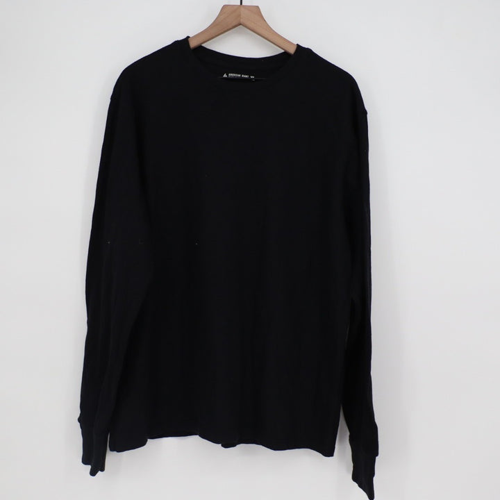American Giant T-Shirt Mens XL Black Cotton Crew Neck Long Sleeve Street Wear