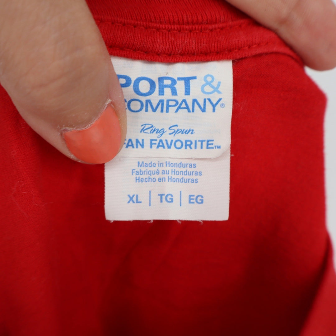 Port & Company Philadelphia Baseball Red Cropped Graphic Tee XL
