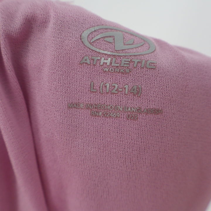 Athletic Works Shorts Women L Pink Running Mesh Trim Recycled Excellent