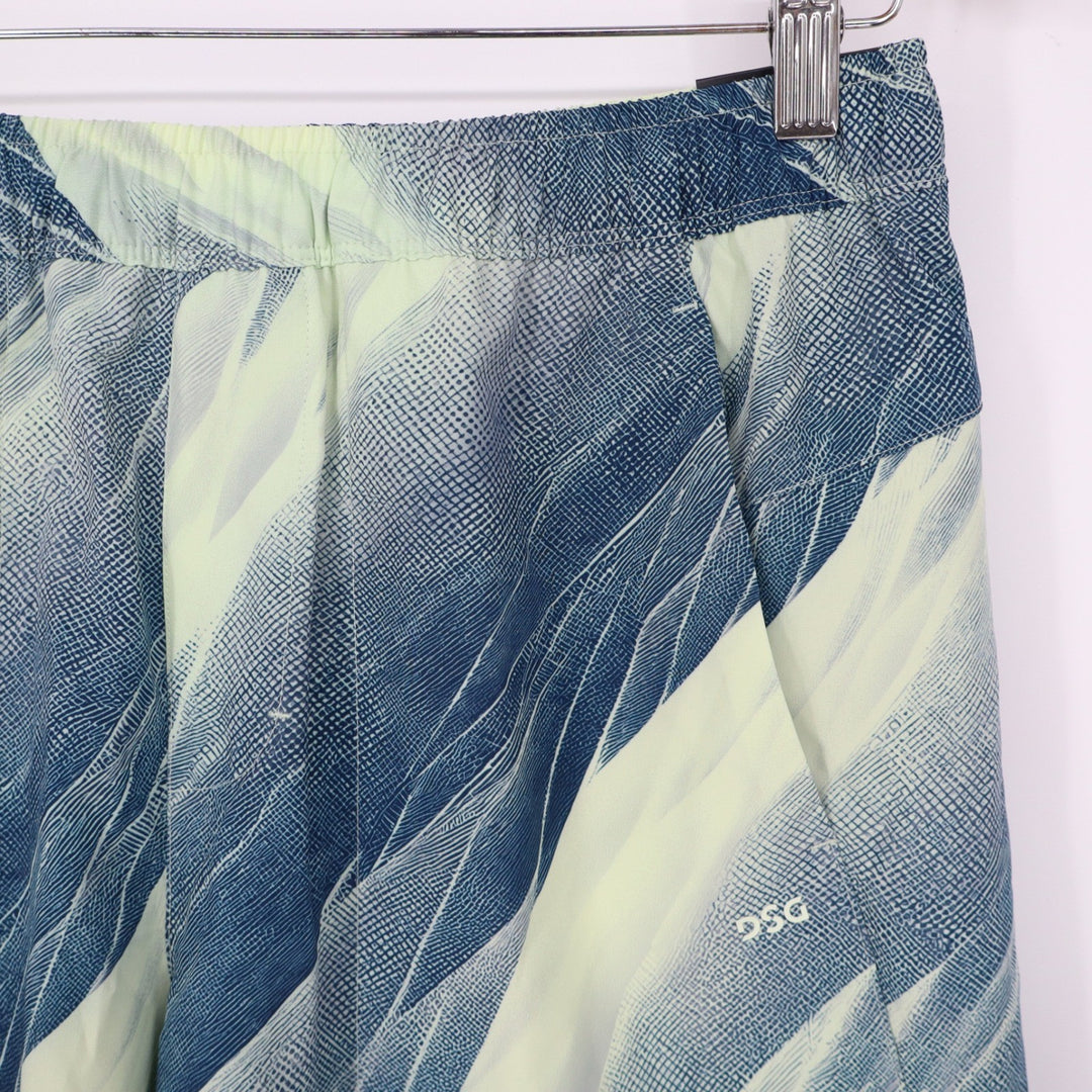 DSG Mens 6 Inch Agility Short Navy Lime Green Abstract Graphic Small