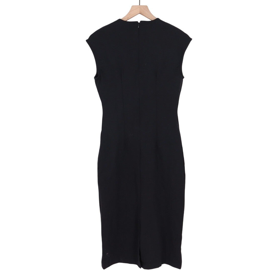 American Giant Black Cap Sleeve Sheath Midi Dress Size 2 Made in USA