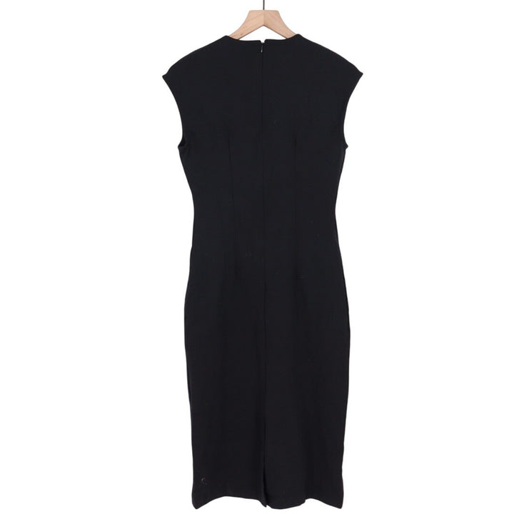 American Giant Black Cap Sleeve Sheath Midi Dress Size 2 Made in USA