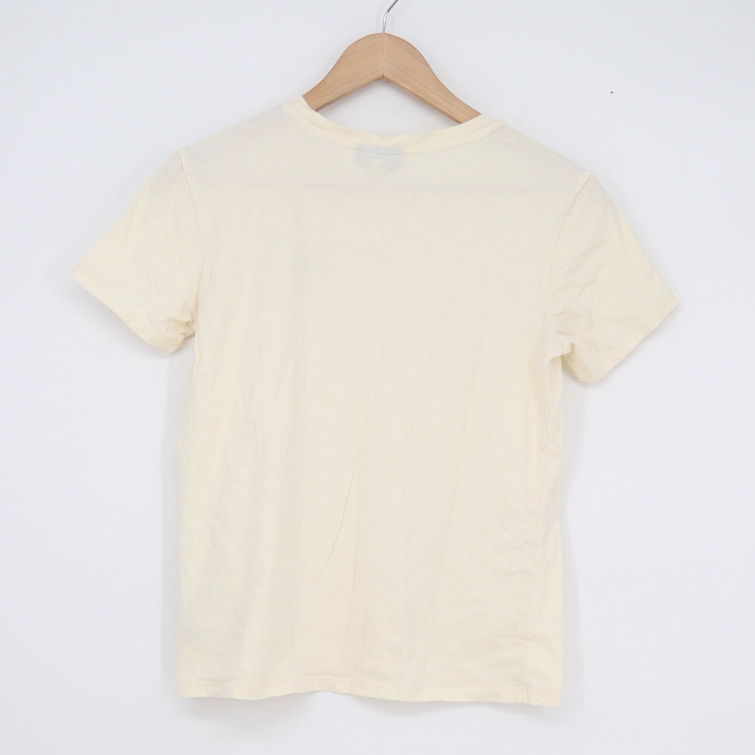 Topshop Cream Embroidered Zebra Cotton T-Shirt Tall Size 4 US