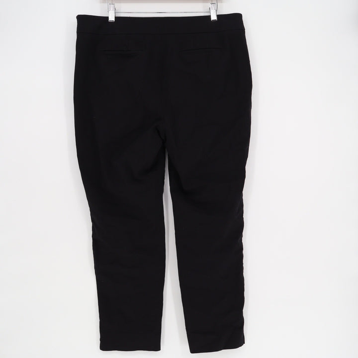 Talbots Chatham Ankle Pant Black Slim Leg Side Zip Trousers Size 16