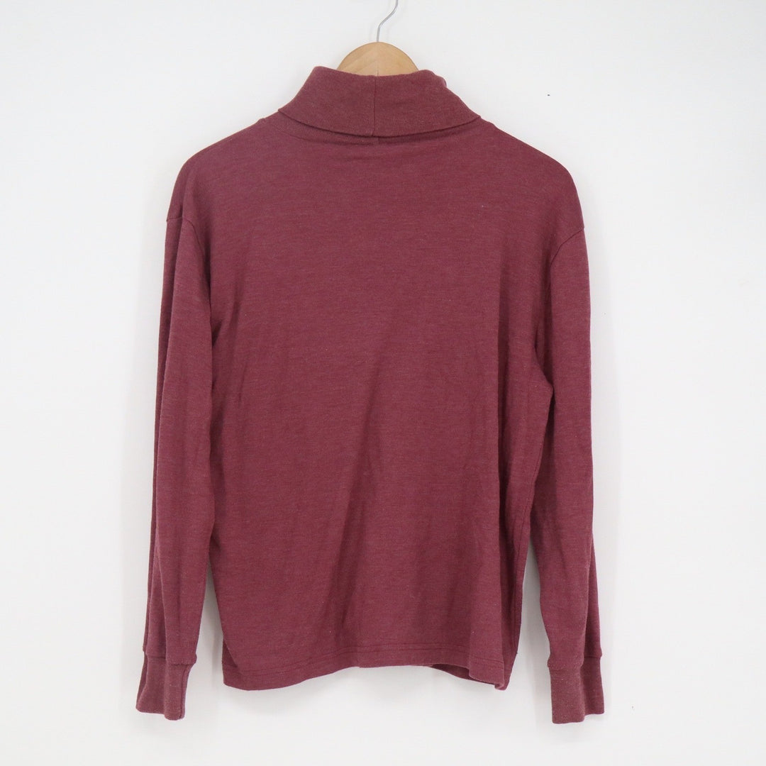 Erika & Co Womens Burgundy Heathered Turtleneck Long Sleeve Top Size L