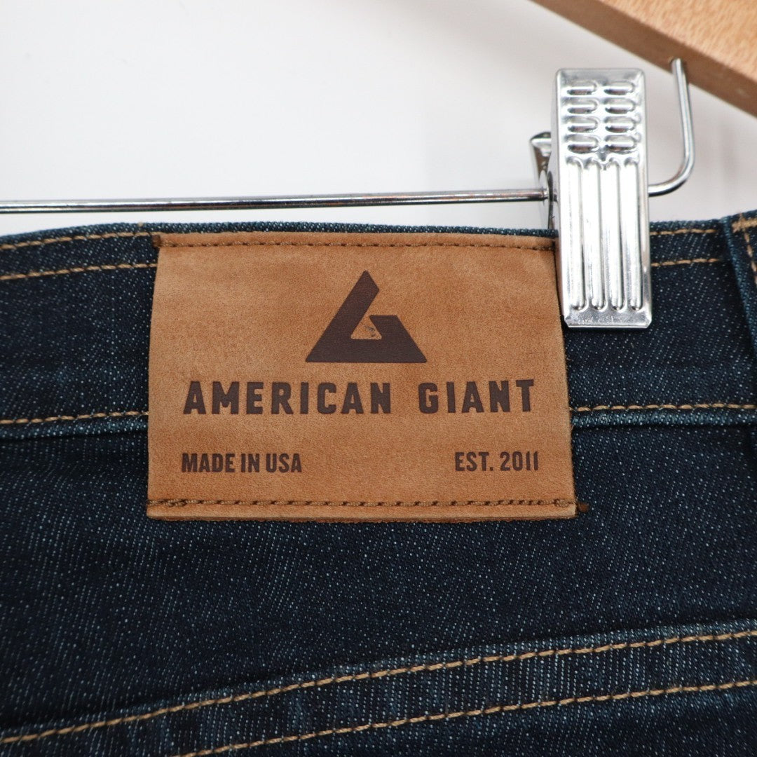 American Giant Dakota Jeans Mens 34x30 Blue Denim Preppy Cotton Stretch Straight