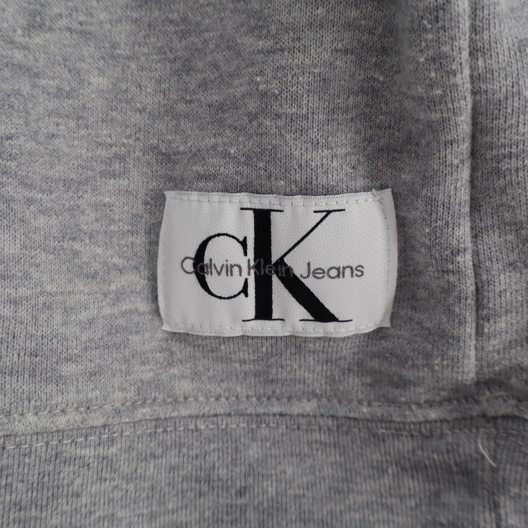 Calvin Klein Jeans Hoodie Womens Large Heather Gray Cotton Long Sleeve Pullover