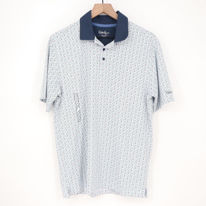 Walter Hagen Mens Performance 11 Bloody Mary Golf Polo Shirt White Navy Small