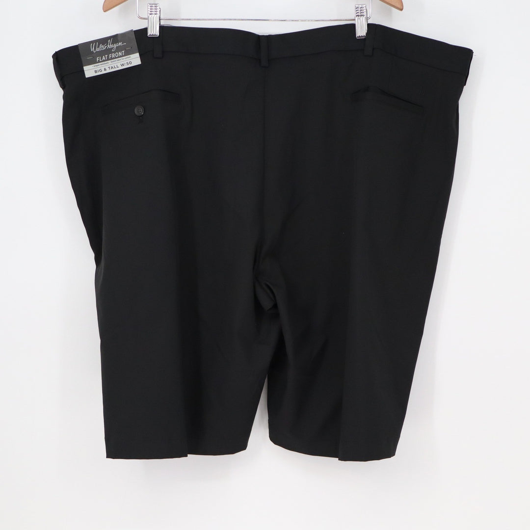 Walter Hagen Mens 50 Big & Tall Black Golf Shorts Flat Front Hagen MGA14300BT