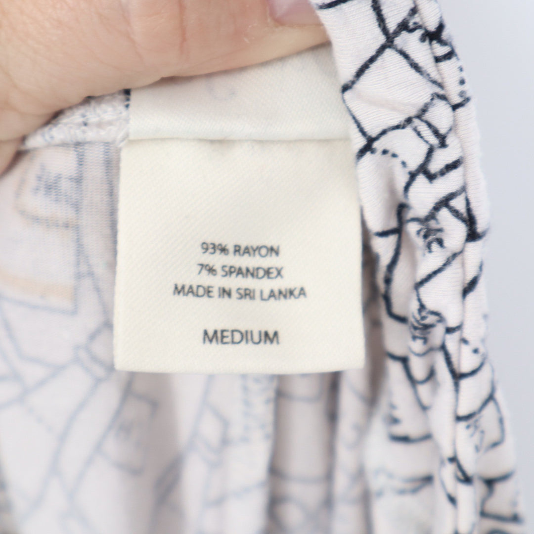 Soma Champagne Bottle Print Pajama Pants Cream Black Gold Medium Relaxed Lounge