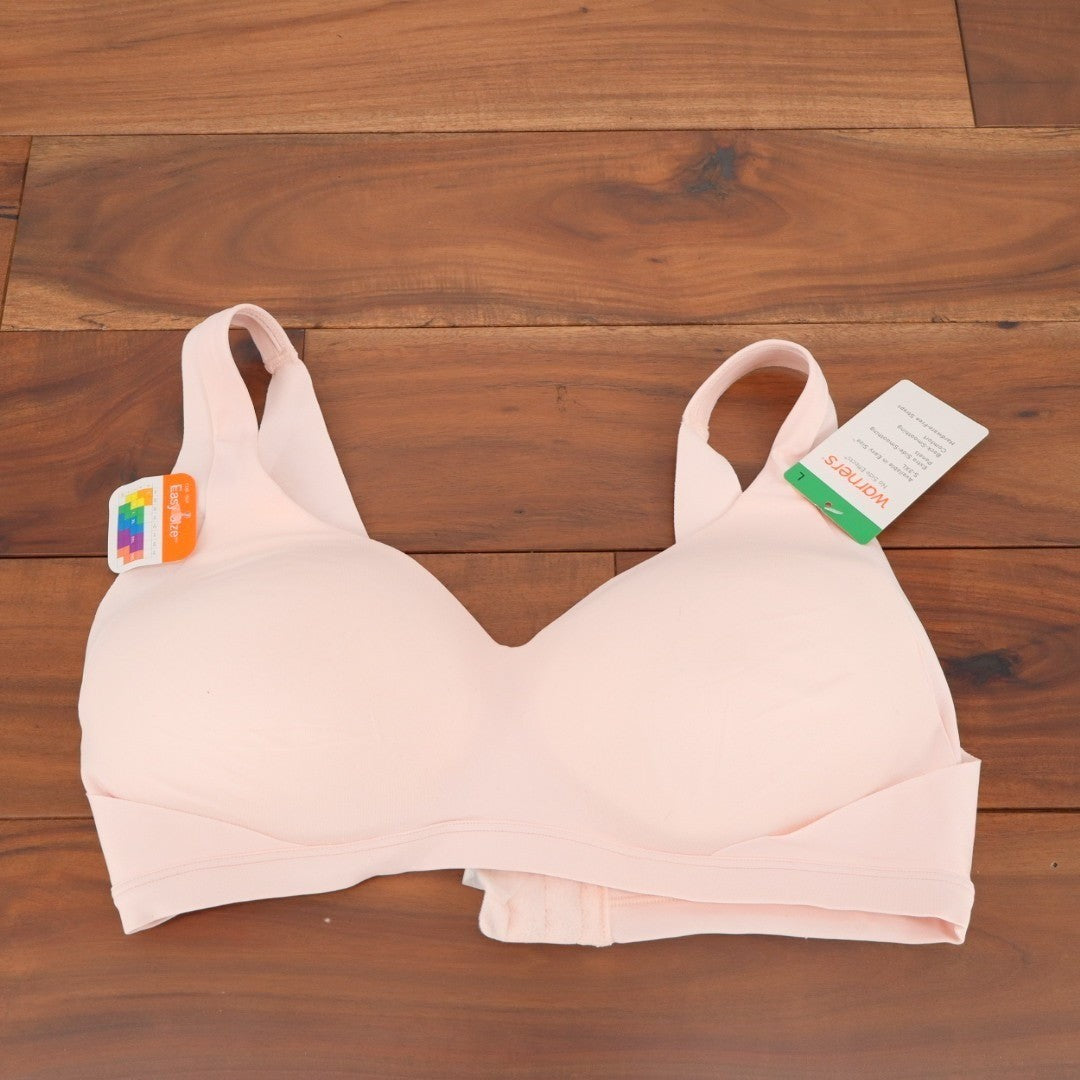 Warners No Side Effects T-Shirt Bra Womens L Blush Underarm Smoothing Wireless