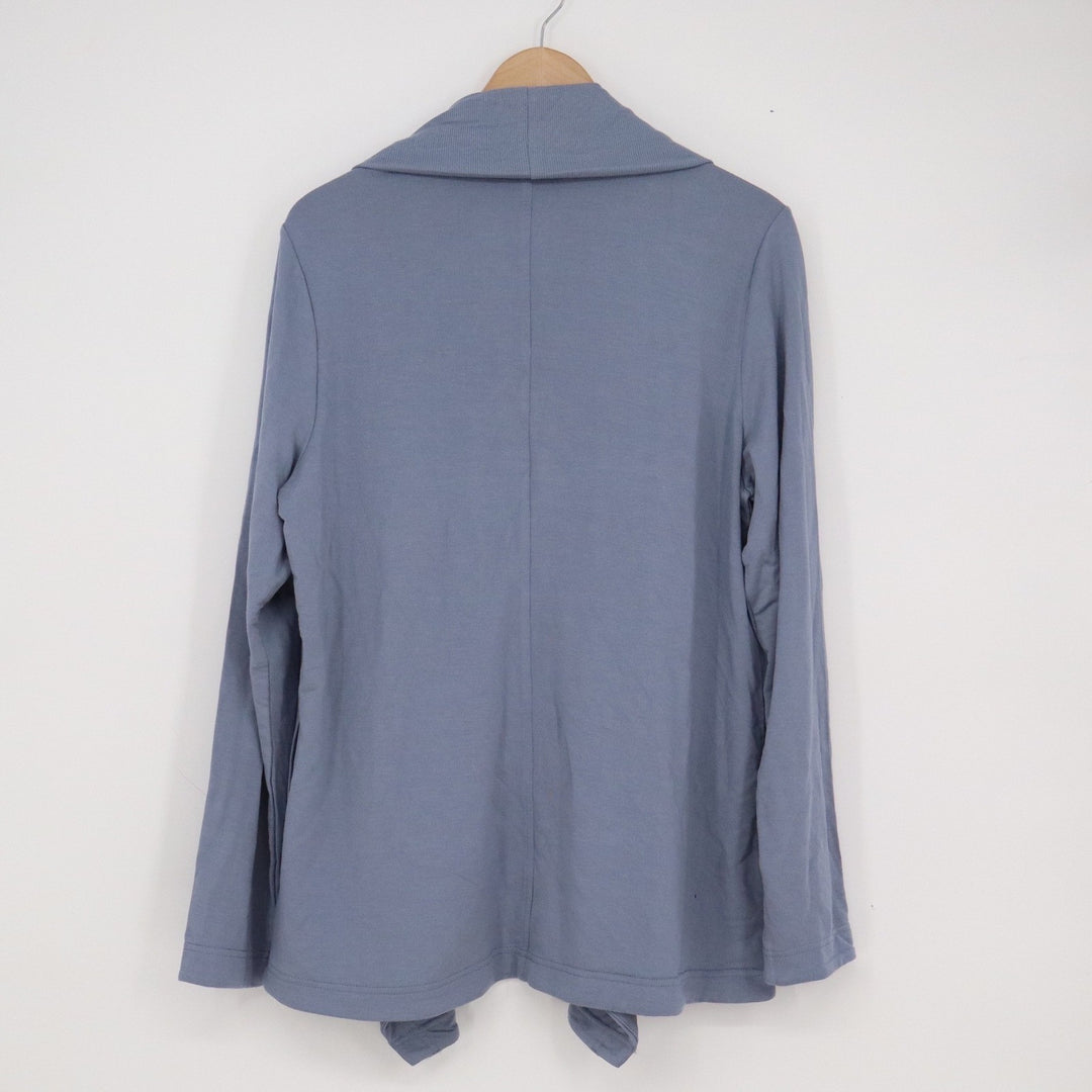 Max & Mia Womens Large Light Denim Blue Modal Draped Open Front Cardigan