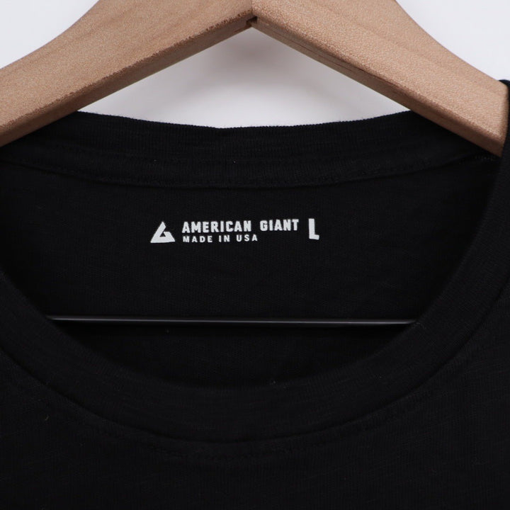 American Giant Classic Black Crew Neck T Shirt Mens Size L Made in USA Cotton