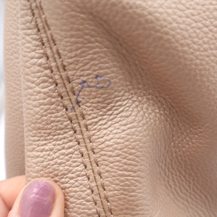 Coach Lexy Shoulder Bag Metallic Taupe Pebbled Leather Gold Hardware
