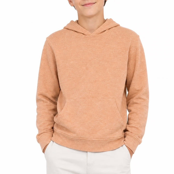 Gap Kids Boys Medium M 8-9 Orange Marl Knit Pullover Hoodie Sweatshirt