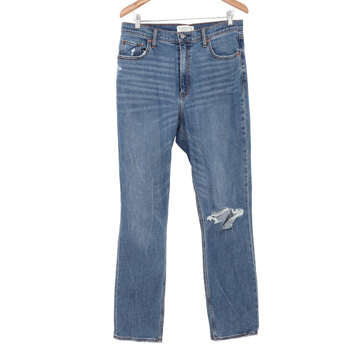 Abercrombie & Fitch Jeans Women's 31/12 90s Slim Straight Blue Distressed