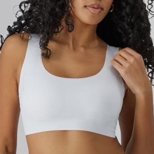 Bali Comfort Revolution EasyLite Wireless Bra Small White Stretch Wide Strap