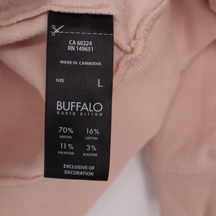 Buffalo David Bitton Womens Pink Pullover Hoodie Sweatshirt Size L