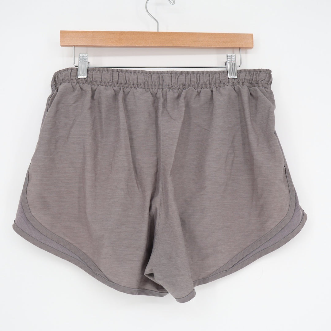 Nike Dri Fit Running Shorts Womens XL Gray Space Dye High Rise Elastic Waist