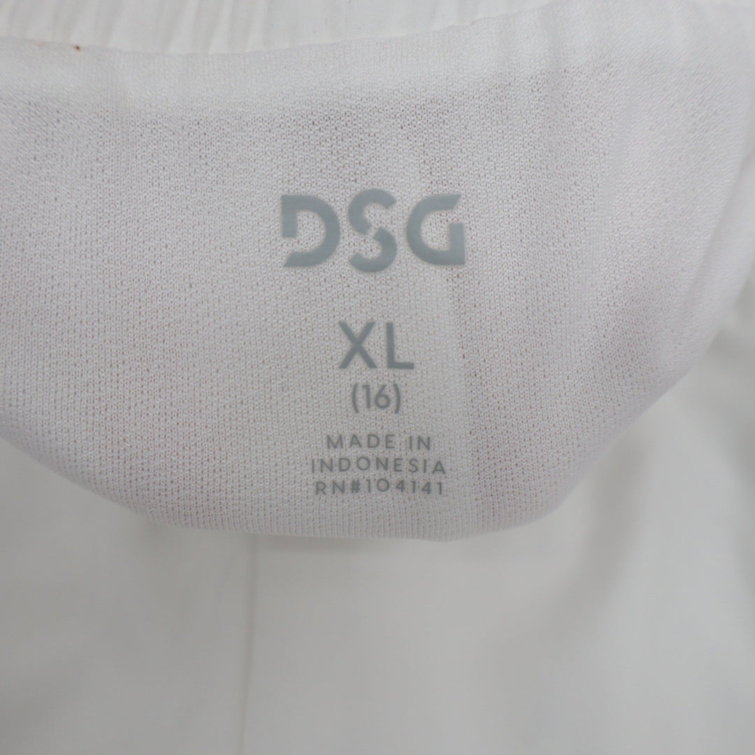 DSG Girls Stride Run Shorts Pure White XL 16 Moisture Wicking