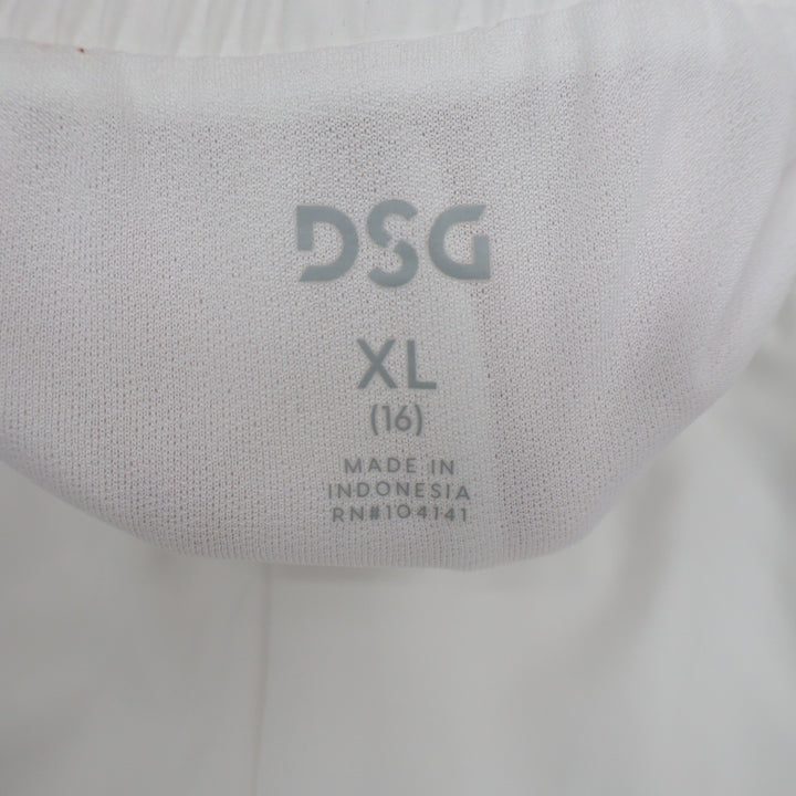 DSG Girls Stride Run Shorts Pure White XL 16 Moisture Wicking