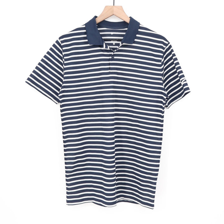 Nike Mens Dri-FIT Golf Polo Shirt Navy Blue White Striped DH0835-451 Small NWT