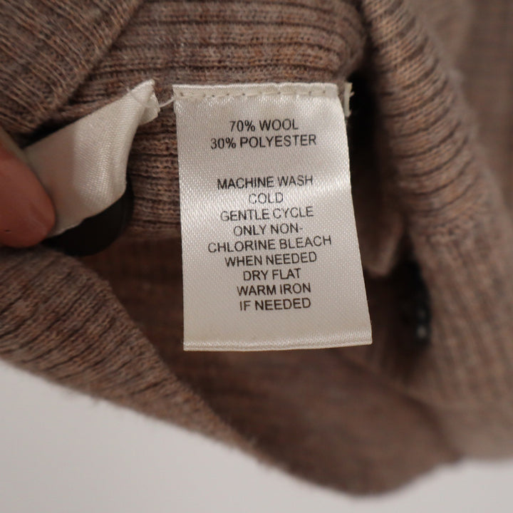 Ann Taylor Loft Womens Large Brown Wool Blend Longline V-Neck Cardigan Sweater