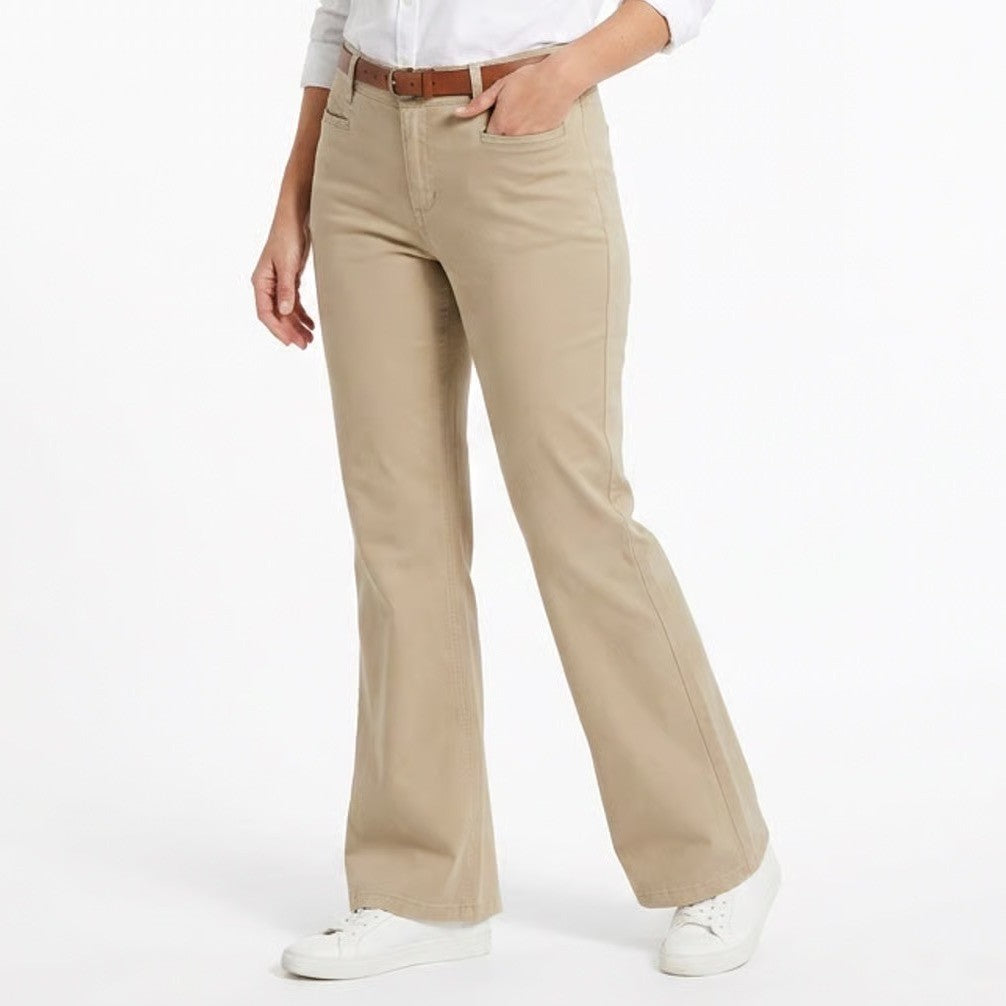 Banana Republic Chino Pants Women's 8 Beige Cotton Preppy Mid Rise Wide Leg