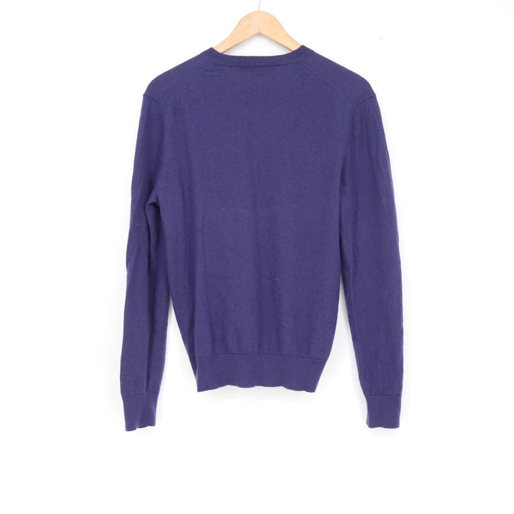Neiman Marcus Mens Purple 100% Cashmere V-Neck Long Sleeve Sweater Size Large