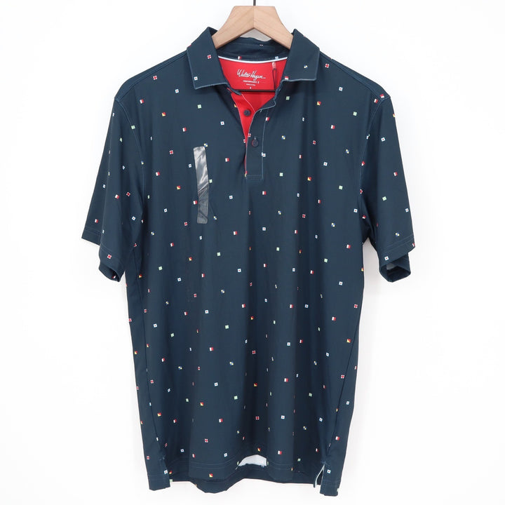 Walter Hagen Performance 11 Mens Polo Shirt Sailing Geo Navy Signal Flag Small