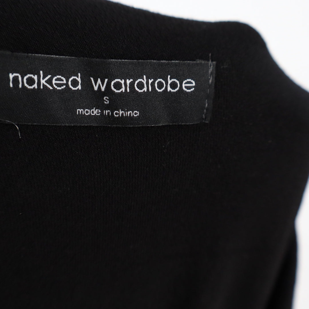 Naked Wardrobe Womens Black Asymmetrical Double Strap Mini Dress Small