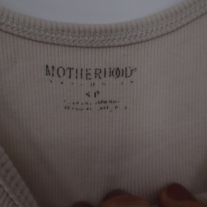 Motherhood Maternity Ribbed Tank Top Cream Beige Scoop Neck Size S