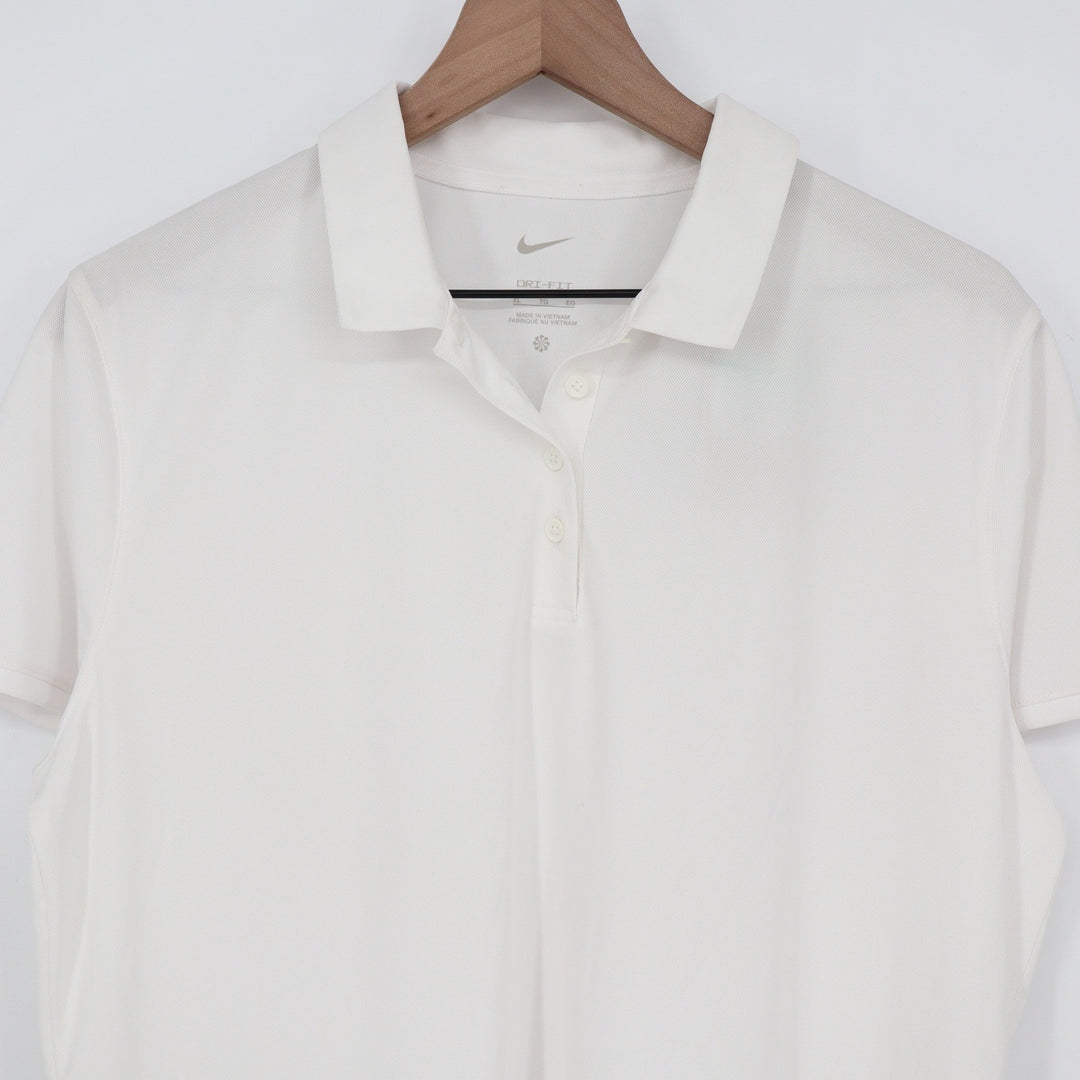 Nike Womens Dri-FIT Golf Polo Shirt White XL Short Sleeve Collared