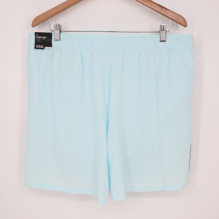 DSG Mens 5" Stride Short Light Blue XL Moisture Wicking Running Shorts